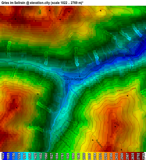 Gries im Sellrain elevation map
