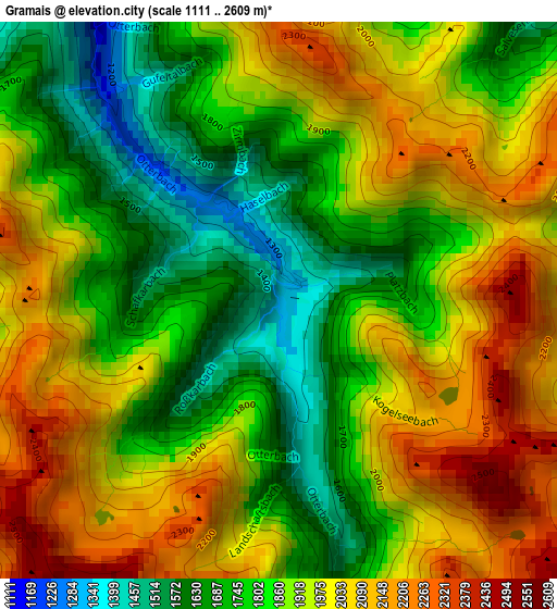 Gramais elevation map