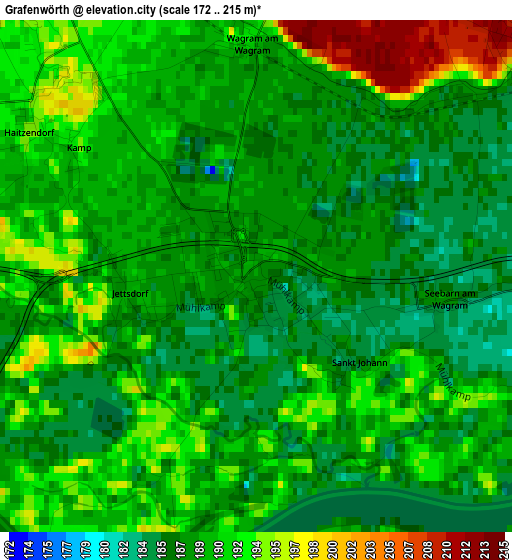 Grafenwörth elevation map