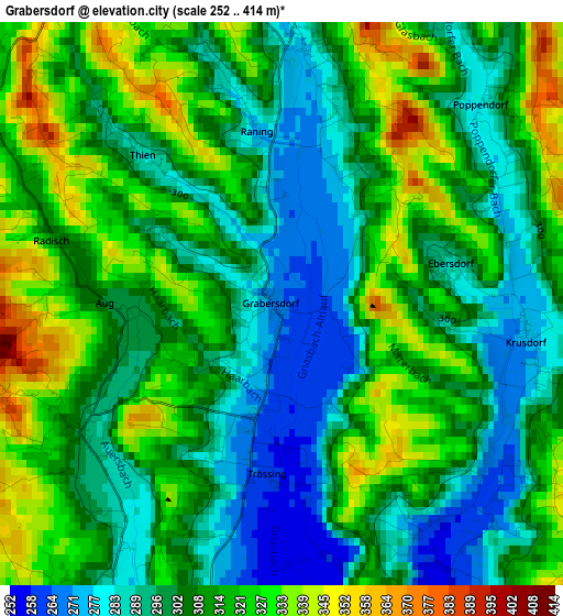 Grabersdorf elevation map