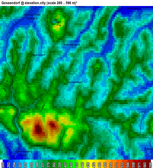 Gossendorf elevation map