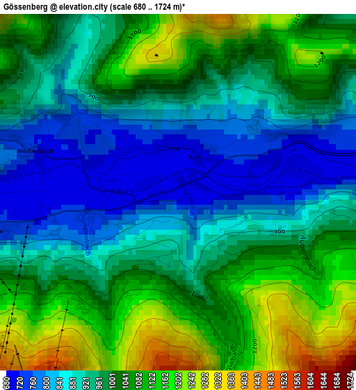 Gössenberg elevation map