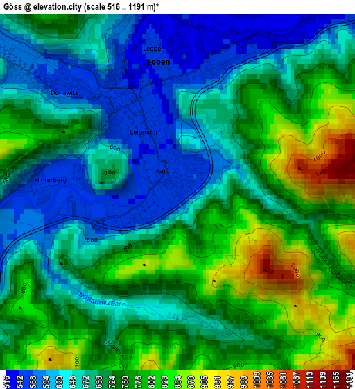 Göss elevation map