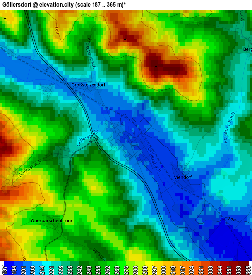 Göllersdorf elevation map