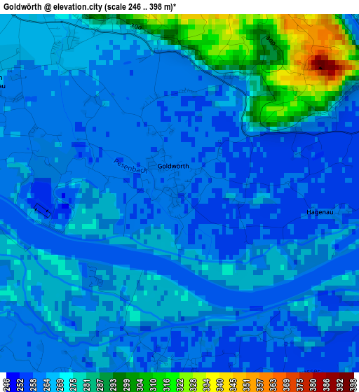 Goldwörth elevation map