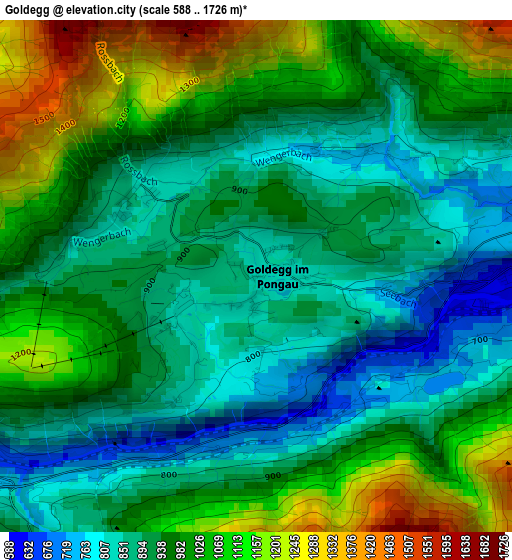 Goldegg elevation map