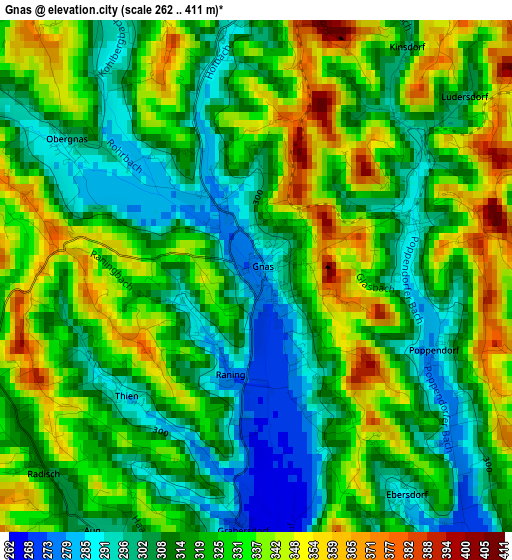 Gnas elevation map