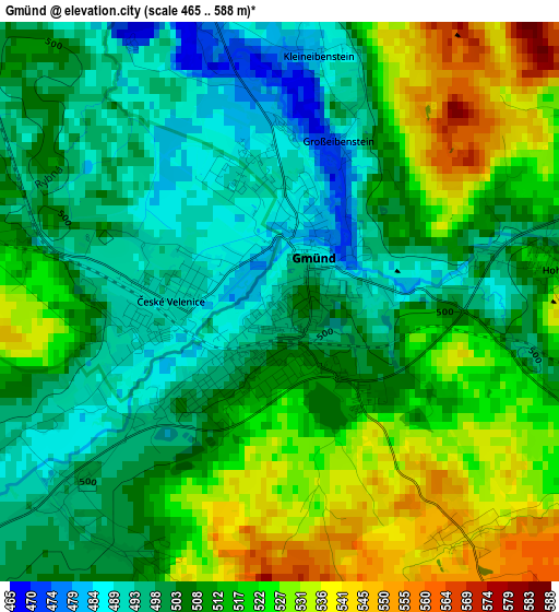 Gmünd elevation map