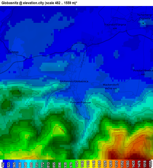 Globasnitz elevation map