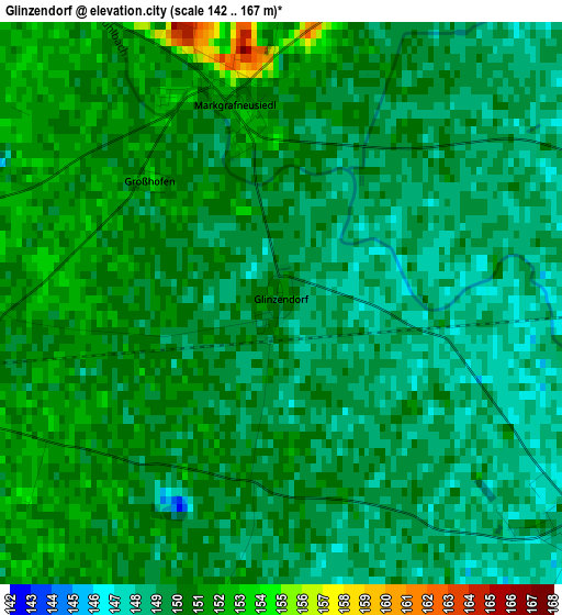 Glinzendorf elevation map