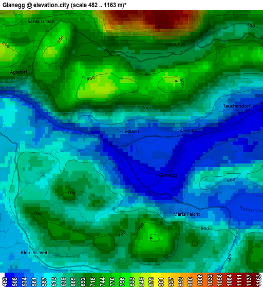 Glanegg elevation map