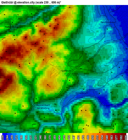 Gießhübl elevation map