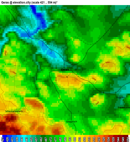 Geras elevation map