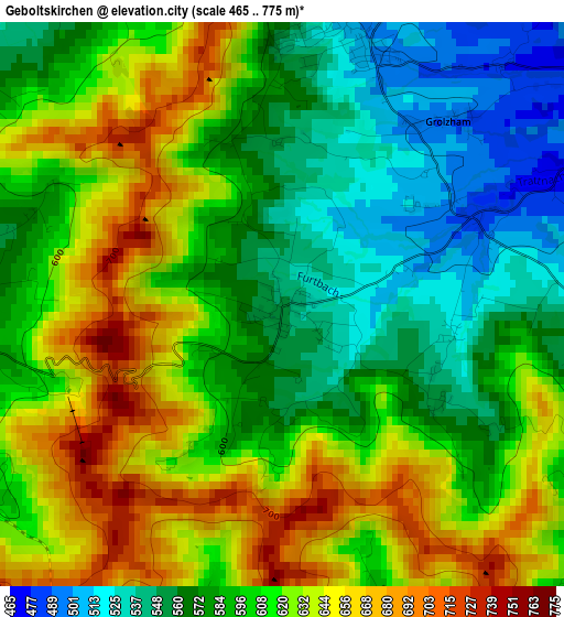 Geboltskirchen elevation map
