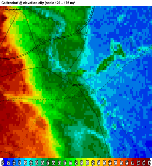 Gattendorf elevation map