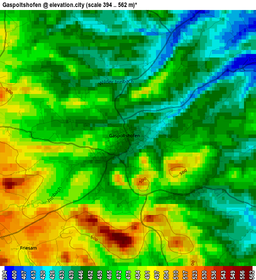 Gaspoltshofen elevation map