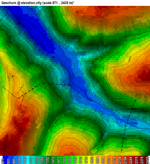 Gaschurn elevation map