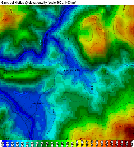 Gams bei Hieflau elevation map