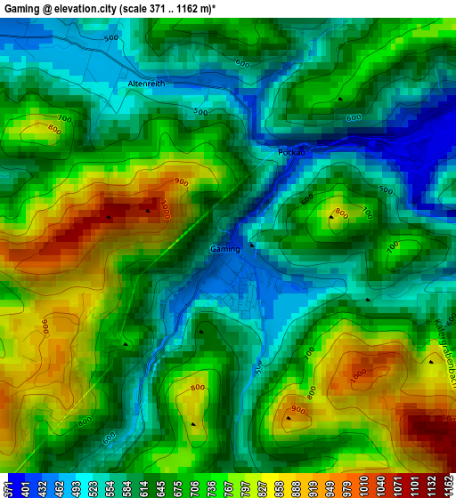 Gaming elevation map