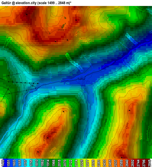 Galtür elevation map