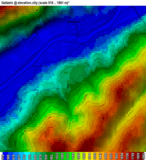 Gallzein elevation map