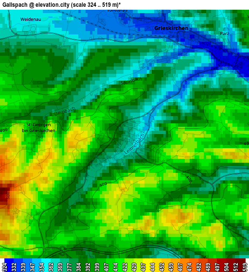 Gallspach elevation map