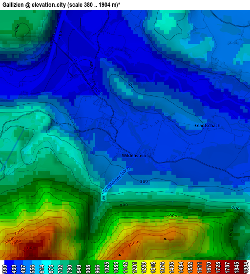 Gallizien elevation map