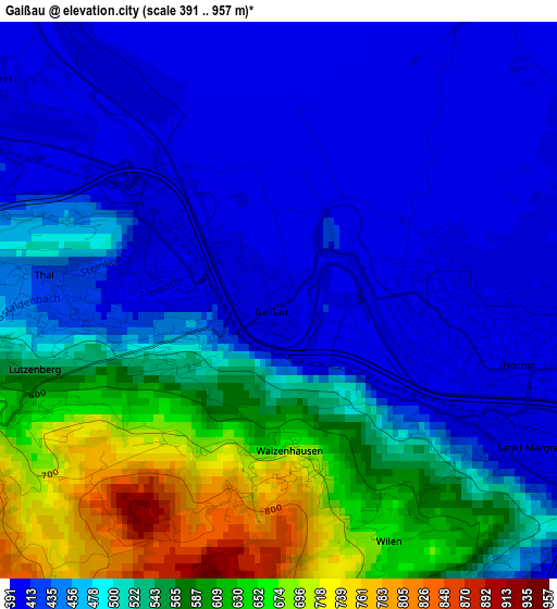 Gaißau elevation map
