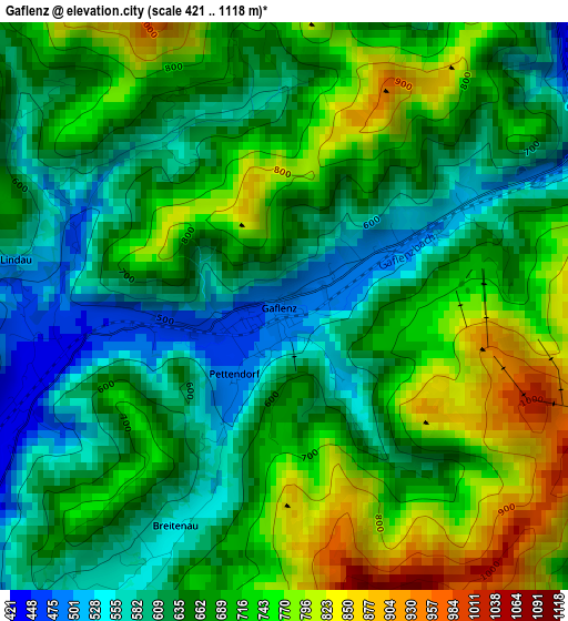 Gaflenz elevation map