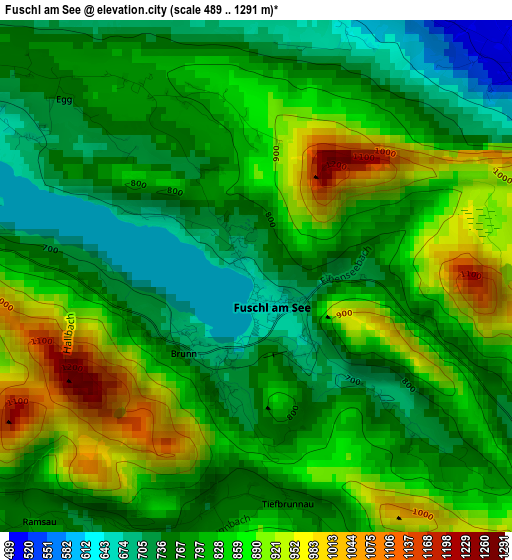 Fuschl am See elevation map