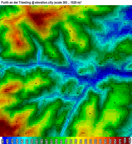 Furth an der Triesting elevation map