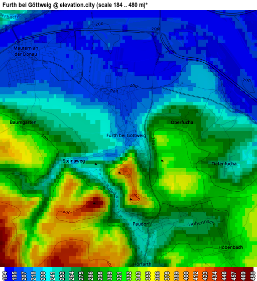 Furth bei Göttweig elevation map