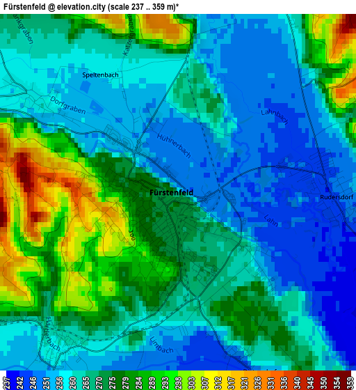 Fürstenfeld elevation map