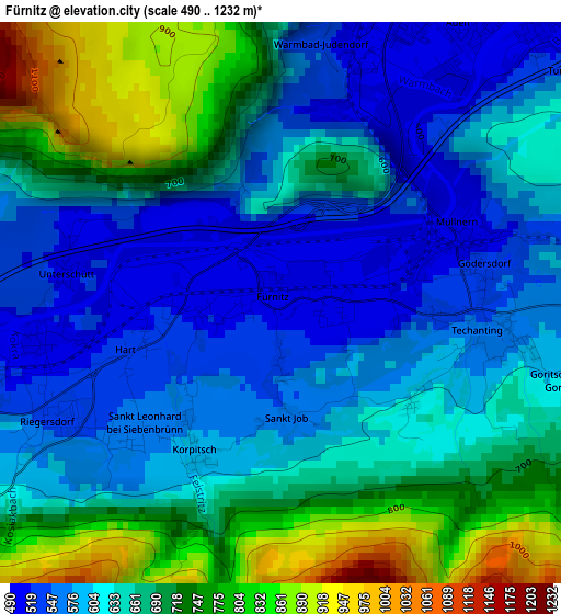 Fürnitz elevation map