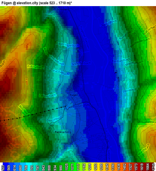 Fügen elevation map