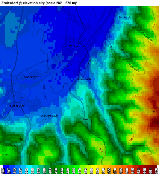 Frohsdorf elevation map