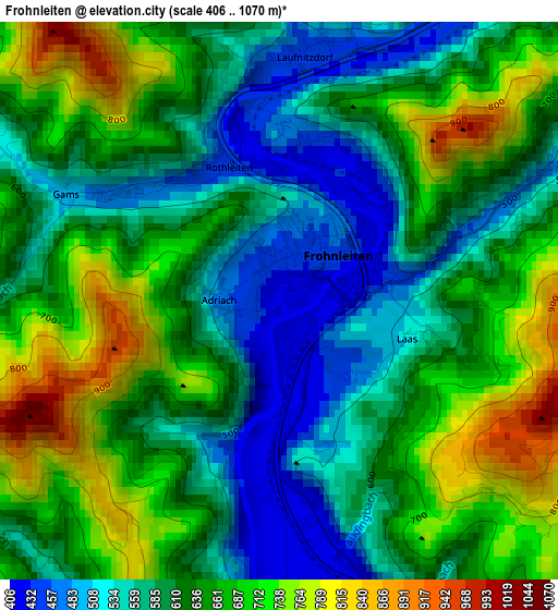 Frohnleiten elevation map