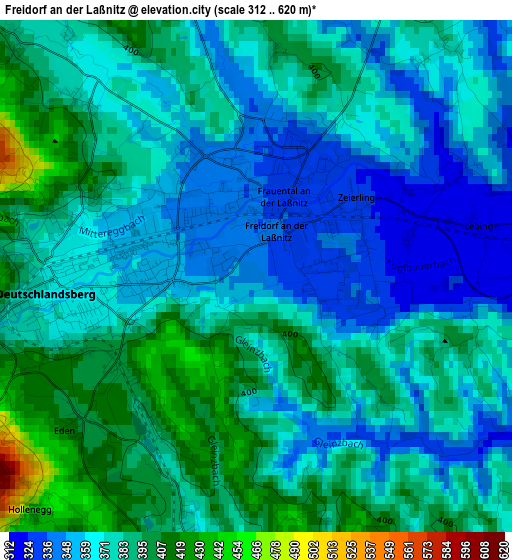 Freidorf an der Laßnitz elevation map