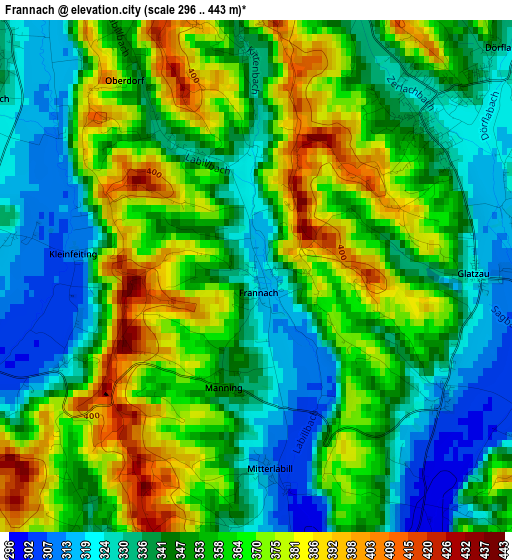 Frannach elevation map