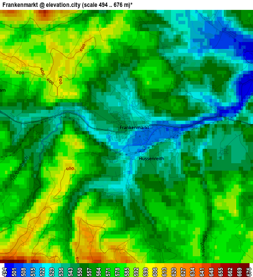 Frankenmarkt elevation map