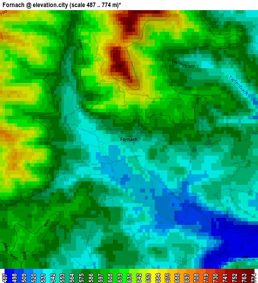 Fornach elevation map