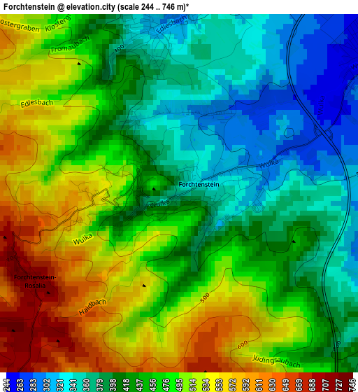 Forchtenstein elevation map