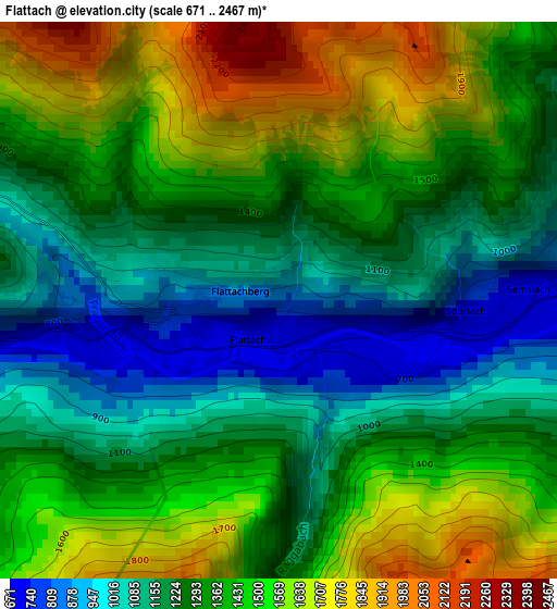 Flattach elevation map