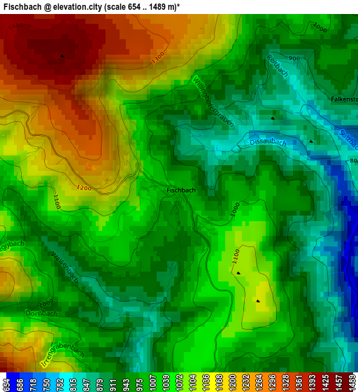 Fischbach elevation map