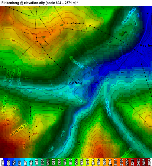 Finkenberg elevation map