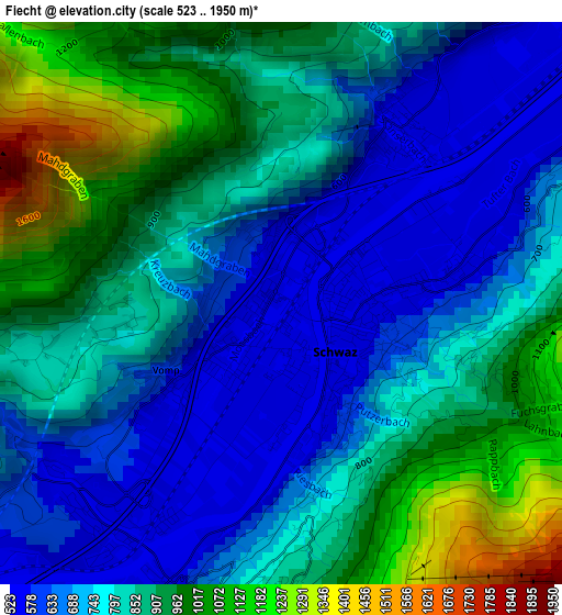 Fiecht elevation map