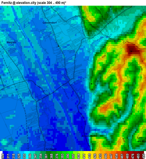 Fernitz elevation map