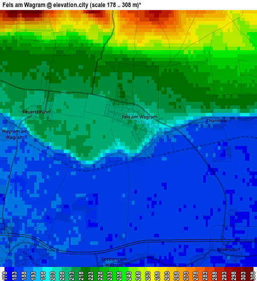 Fels am Wagram elevation map