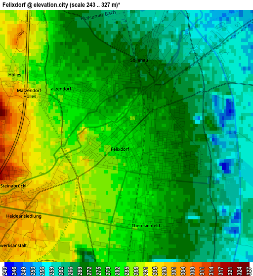 Felixdorf elevation map