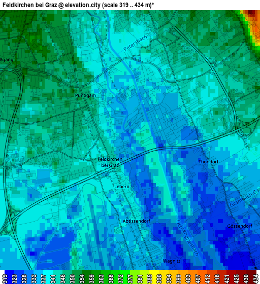 Feldkirchen bei Graz elevation map